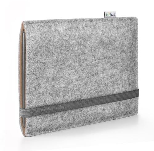 Stilbag Finn Étui de protection en feutre pour liseuse Amazon Kindle Paperwhite Signature Edition - Couleur : gris clair/marron - Fabriqué en Allemagne