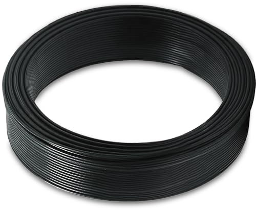 Uoimky 2mm Graht Schwarz, 30M Pflanzendraht blumendraht Bindedraht Gartendraht Gummiert Ummantelt Pflanzenbinder Spanndraht für Kletterpflanzen, Zaun, Basteln