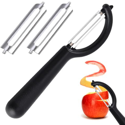 P-Schäler Tupper Set mit 2 Ersatzklingen,Universal Sparschäler für Gemüse &Obst,Ergonomischer Kartoffelschäler gurkenschäler,Müheloses Schälen,Spülmaschinenfest,Kompatibel mit Tupperware Küchengeräten