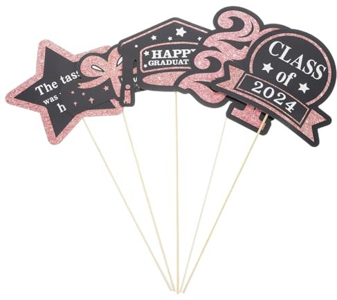 TOPPERFUN 5paquetes De Jarrón De Graduación Decoración para Tartas Adornos para Cupcakes Tarjetas Decorativas para Fiestas De Graduación Diseño De Etiquetas para Jarrones