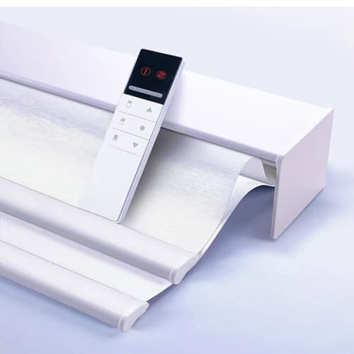 TIPIACE Day Night Dual Layer Motorized Blinds(White+Full Blackout White) | Two-Layer Sheer & Full Blackout Fabric Realizes Day-Night Light Adjustment, Rechargeable Shades for Home Office Windows