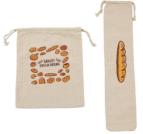 TOPPERFUN 2pièces à Pain Réutilisable avec Cordon De Rangement pour Pain pour Boulangerie à Cordon Pochettes De Cuisine