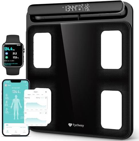 Tychesy Smart Scale with BMI, 8-Electrode Body Composition Analyzer for Weight Loss, Full Body Pod Scale with Segmented Analysis, Baby & Pregnant Mode, FSA&HSA Eligible