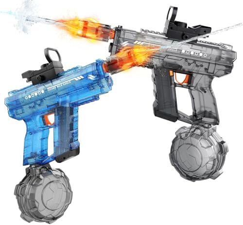 Elektrische Wasserpistole 2PCS, Automatische mit LED-Lichtern, Große Kapazität, Wasserpistole Elektrisch für Kinder und Erwachsene, Spielzeug für Sommer-Außen-Pool-Strand-Partys (Schwarz und Blau)