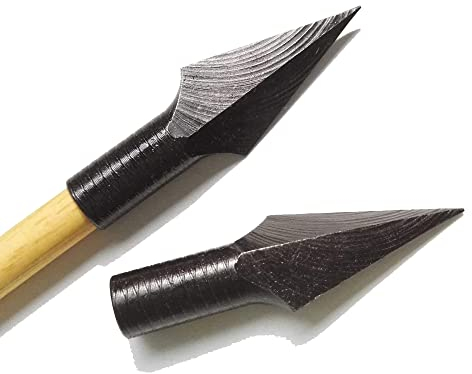 SHARROW 6 Stück Pfeilspitzen 8mm Bogenschießen Jagdspitzen Stahl Jagd Pfeil Tipps Broadhead für Holzpfeile und Bambuspfeile