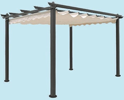 Gazebo giardino alluminio Pergola cm 300x400 telo superiore scorrevole