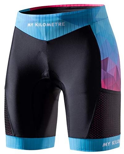 MY KILOMETRE Triathlonshorts Dam med 2 Sidofickor, Andas Och Torkar Snabbt för Långdistans-Triathlon UPF 50+