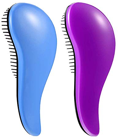 WYNK Detangling Hairbrush Detangler 2 Pack for Adults & Kids, Blue & Purple