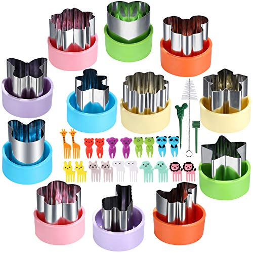 FIRETREESILVERFLOWER 1.5in Vegetable Cutter Shape Set-12PCS Mini Cookie Cutters Fruit Biscuit Pastry Mold Children's Baking and Food Supplement Tool Accessories.(20 Forks)