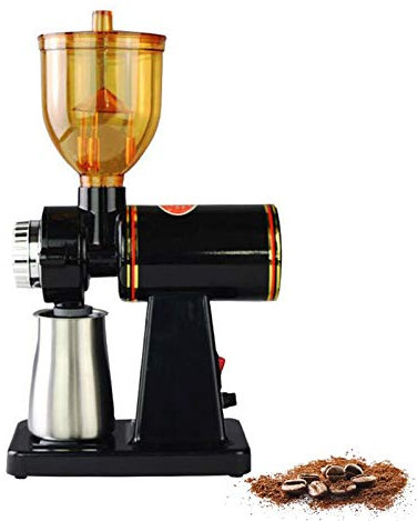 Macinacaffè Elettrico Regolabile Di Precisione, Macinacaffè Professionale in Polvere Per Chicchi Di Caffè Macinacaffè 8 Impostazioni Di Macinatura Fine-Grossa, Facile Da Pulire,Black 2,110V
