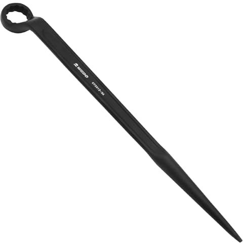 WEDO Llave Estrella Plana 27mm,Llave de estrella de mango puntiagudo,Largo 400mm,par fuerte, alta resistencia, resistencia al desgaste, pulverización negra en superficie, acero cromado 40