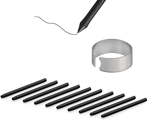 10 Stück Ersatzspitzen für One By Wacom&Wacom Bamboo Intuos (Pro), Schwarz