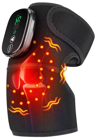 AFDEAL Beheiztes Knie Massagegerät mit Rotem Licht, Schnurlose Beheizte Kniewarze mit Vibration, 3 Wärmemodi Kniewärmer, Beheiztes Kniepolster für Schulter, Ellenbogen, Knie, Schwarz, 1 Packung | 3 in 1 Kniewärmer Massage, kniemassagegerät mit Rotelicht, Massager Heizkissen für Knie Schulter Ellenbogen 1 Pack