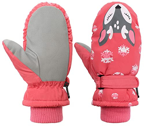 Durio Kinder Skihandschuhe Winterhandschuhe Wasserdicht Fäustlinge Handschuhe Kinderhandschuhe für Mädchen Jungen