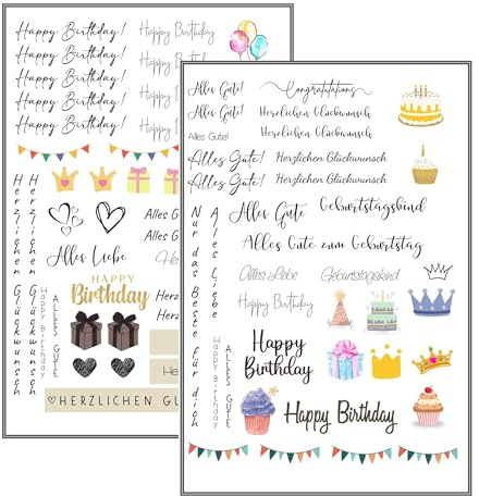 MilaBoo® Kerzentattoos Geburtstag I DIY Aufkleber für besondere Anlässe, einfache Anwendung, vielseitig einsetzbar (Geburtstag)