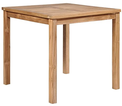 ULUYYUC Campingtisch Partytisch Klapptisch CafetischGartentisch 80 x 80 x 77 cm Teakholz Massivgeeignet für Balkone, Terrassen und Laubengänge