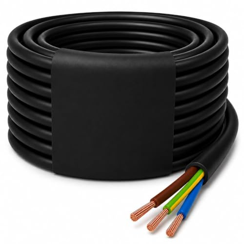 Éabcon 20 Meters Black 3 Core 1.5mm 3183y Flex Cable