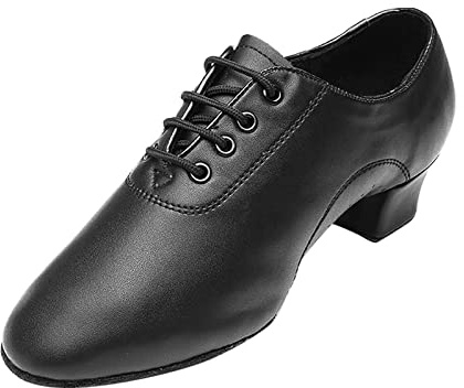 Scarpe da Danza Latina Uomo, Paillettes Tacco Alto Scarpe Danza Sala da Ballo Sportivo Chiuso Toe Latina Sandali per Uomo Danza Salone Tango Valzer Festa Sociale Salsa Sandalo, Nero, 42