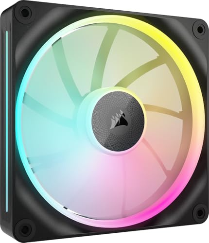 Corsair iCUE LINK LX140 RGB 140mm PWM-Lüfter Einzelpackung – Dual Light Loops – Erfordert iCUE LINK System Hub (Separat Erhältlich) – Corsair AirGuide Technologie – Schwarz