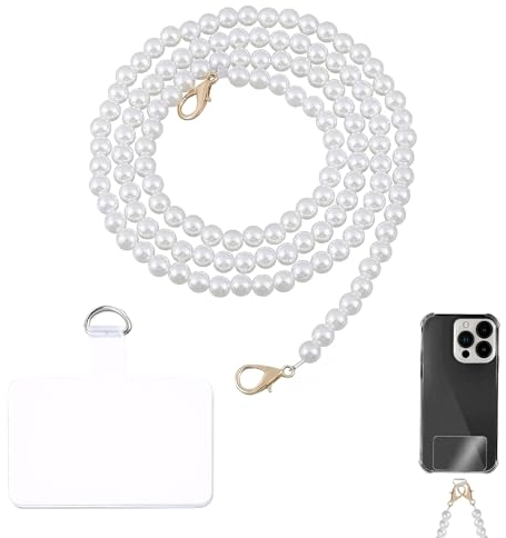 Carreneu Collar para Teléfono Móvil Cordón Cruzado de Hombro con Parches para Teléfono Móvil Viene con 1 Clip para Teléfono Móvil Compatible con la Mayoría de los Teléfonos Móviles