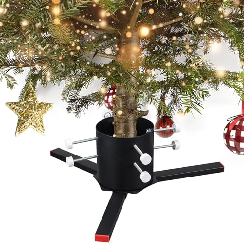 Weihnachtsbaumständer, Stabile Abnehmbare Weihnachtsbaumständer Baumhalter für Lebenige Weihnachtsbaum Stämme, Schwarz Christbuamständer Passt bis zu 180mm Diameter Bäume