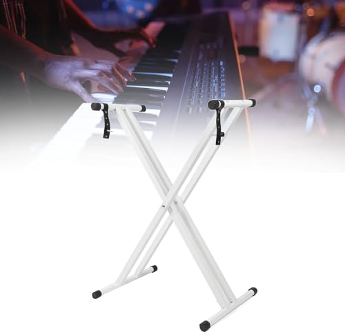 Cocoarm X-Frame-Keyboardständer, Verstellbarer Keyboardständer, Doppelt Verstrebter X-Style-Digitalpianoständer mit Verriegelungsgurten, Stabilität und Tragbarkeit für 54–88 Tasten,
