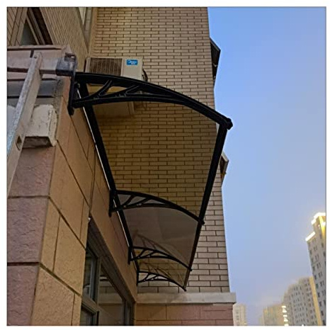 Tettoia per finestra del patio, tenda da sole per porta d'ingresso in policarbonato impiombato, copertura insonorizzata trasparente grondaia per ingresso esterno protezione solare, protezione dalla l