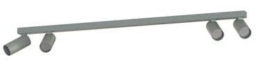 Deckenspot Aluminium Umbra Grau Wohnzimmer Flur Büro L:90,5 cm GU10 4-flammig beweglich akzentuiert zielgerichtet länglicher Deckenstrahler Küche ROJA