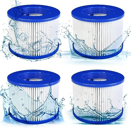 JEFFEL Infinite Spa - Filtro de rosca para spa de repuesto Hot Tub, inflable, sin tornillos, 75 x 100 mm, cartucho de filtro para spa, compatible con Cosy Spa, Clever Spa y Plus (SPA-4PCS)