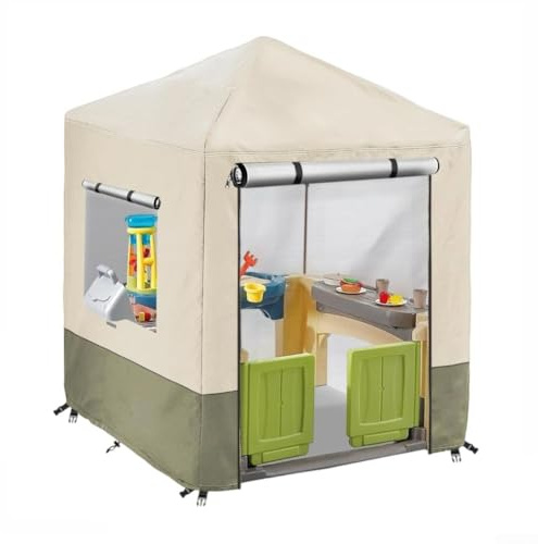 Oniissy Casas de juego para exteriores, cubierta para casa de juegos, tela Oxford 210D impermeable, a prueba de rayos UV y polvo, casas de juegos para niños para cubierta de jardín