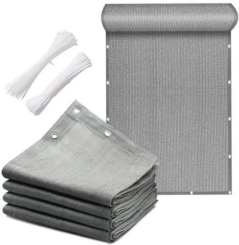 Vela ombreggiante UV, 90% protezione solare, per la privacy, da giardino, durevole e resistente agli strappi, traspirante, impermeabile, baldacchino per esterni (grigio, 4 x 8 m)