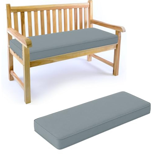 Generisch Bankauflage, 5 cm Dicke Sitzkissen Bank Outdoor Bankkissen mit Abnehmbarem Leinen Bezug, rutschfest bankpolster, Gartenbank Auflage für Outdoor/Indoor Bankkissen,Sky Blue,180X40X5CM