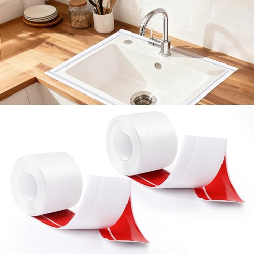 2 Stück Weichsockelleiste Selbstklebend 20x50mm - 5m Sockelleiste Selbstklebende Flexible PVC Weichsockelleiste, Kantenschutz Selbstklebend Leisten für Türen, Fenster, Wände, Küche, Fliesen (weiß)