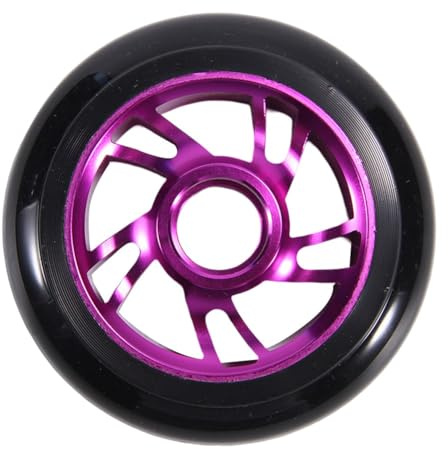 NbgrvB 100 mm Pro Scooter-Räder mit Kugellagern, Nabe aus Aluminiumlegierung, hochelastischer Polyurethan-Reifen für Stunt- und Outdoor-Roller, 3er-Pack, Lila