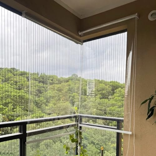 Tenda a Rullo,Tapparella Avvolgibile Trasparenti in Pvc Impermeabile,con Protezione Uv,Pioggia e Neve per Camere da Letto,Bagno,Interni ed Esterni,Facili da Installare (W135xH160cm)