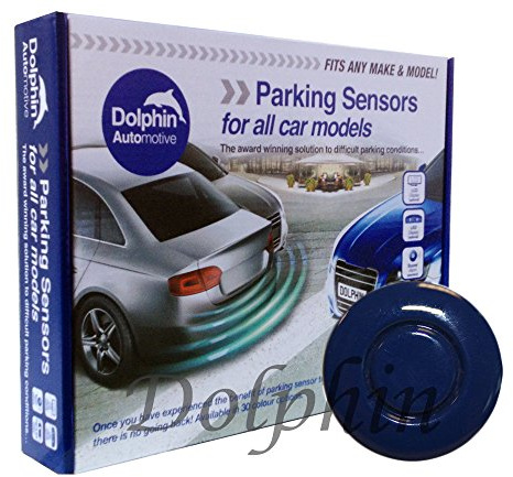Dolphin Automotive DPS400 Reverse Parking Sensors Auto Express Award Winning In 32 Colours 4 Ultrasonic Radar Sensors Kit Audio Alert System Matt & Gloss Black +30 More Colours (Sky Blue)