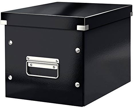 Leitz Caja de Almacenaje Mediana en Forma de Cubo, Negro, Gama Click & Store, 61090095