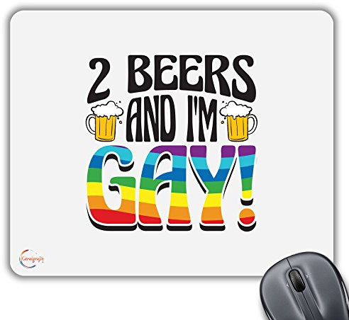 Coralgraph Inc CP369 2 Beers and I'm Gay! Novelty Gift Printed PC Laptop Computer Mouse Mat Pad