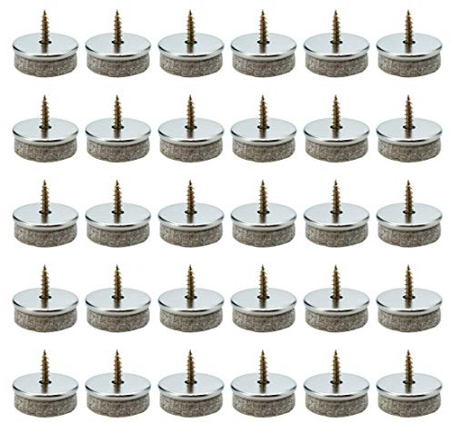 uxcell Screw Felt Slide Gliders Furniture Pads DIY Feet Protector 28mm 1 1/8 Dia 30pcs