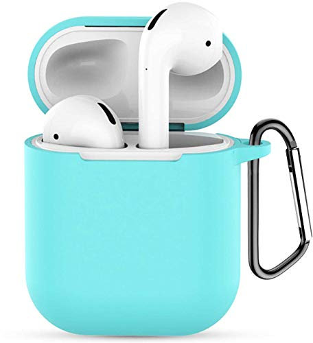 Kompatibel mit Airpods 1 & 2 USB-Ladehüllen, AirPods 1/2 Zubehör, Silikon-Zubehör, Schutzhülle, tragbar, Schutzhülle, Schutzhülle, nicht für kabellose Ladehülle. Mit Schlüsselanhänger.