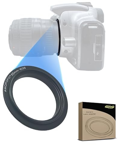 EF-55mm Retroadapter/Umkehrring, für EF-S Kameras 70D,77D,80D,10D,20D,30D,40D, 50D,5D,5D Mark II,5D Mark III, 5D Mark IV,5DS,5DS R, zum umgekehrten Anschrauben eines Objektivs für Makroaufnahmen