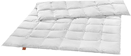 sleepling Federdecke 135x200 cm, Bettdecke, Federbettdecke 135 x 200 cm, Federbett, 100% Baumwolle, Ganzjahresdecke, Oeko-Tex, Made in EU, bis 60 Grad waschbar