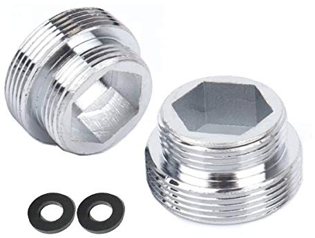 HATOOLHA® Wasserhahn-Adapter aus Metall, 2 Stück, Wasserhahn-Luftsprudler mit Messinggewinde, massives Metall, Küchenarmaturanschluss (M16 auf M22)