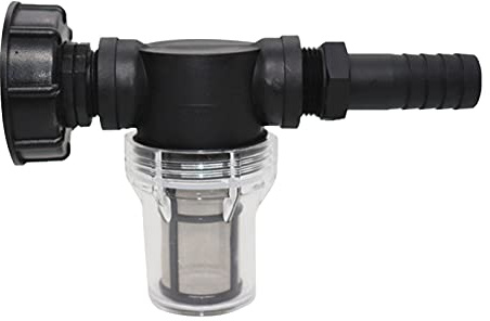 NSXIN IBC Tank Adapter, IBC Container Auslaufhahn Kugelauslaufhahn mit Filter, Plastik Kugelhahn Schlauchanschluss Filteranschluss für Gartenschlauch Regentonnen, Wasserhahn