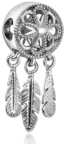 Annmors Femme Charms Attrape-Rêves Argent Sterling 925 Pendentif pour Bracelet