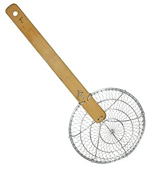 Wok - Schaumlöffel 18cm Frittiersieb Schöpflöffel Schöpflkelle Abtropfsieb Abtropfkelle