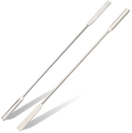 Micro paletta da laboratorio a doppia estremità, 18 cm in acciaio inox cucchiaio mezzo arrotondato & piatto End spatola Sampler
