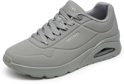 Skechers Herren Uno Stand On Air Turnschuhe, Light Grey Durabuck / Mesh, 45 EU