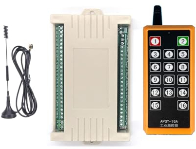 16 canales, interruptor de mando a distancia CC 12 V D24 V, módulo de recepción de relé, lámparas, control remoto, sistema de conmutación, interruptor con mando a distancia industrial (12 V CC)