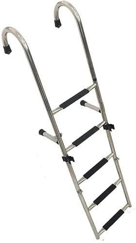 Badeleiter Boot Poolleiter Klappbare 4/5/6-Stufen-Verlängerungs-Dockleiter, Robuste, Abnehmbare Marine-Yacht-Boardingleiter Aus Edelstahl Mit Breiter Stufe Und Griff, For Boote, Pool, Dock ( Size : 5
